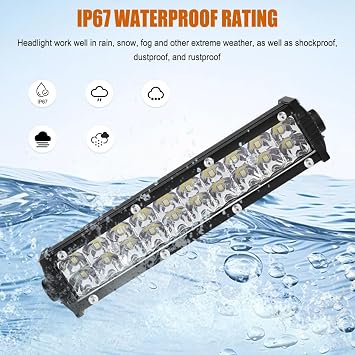 Motorcycle LED Light Bar & ON-Off Switch Headlight kit for CRF110 CRF250F KLX110 TTR110 TTR110E RM85 YZF450 60W Motocross LED Light Kit Universal for 7/8 22mm Handlebars Pit Dirt Bike Plug and Play
