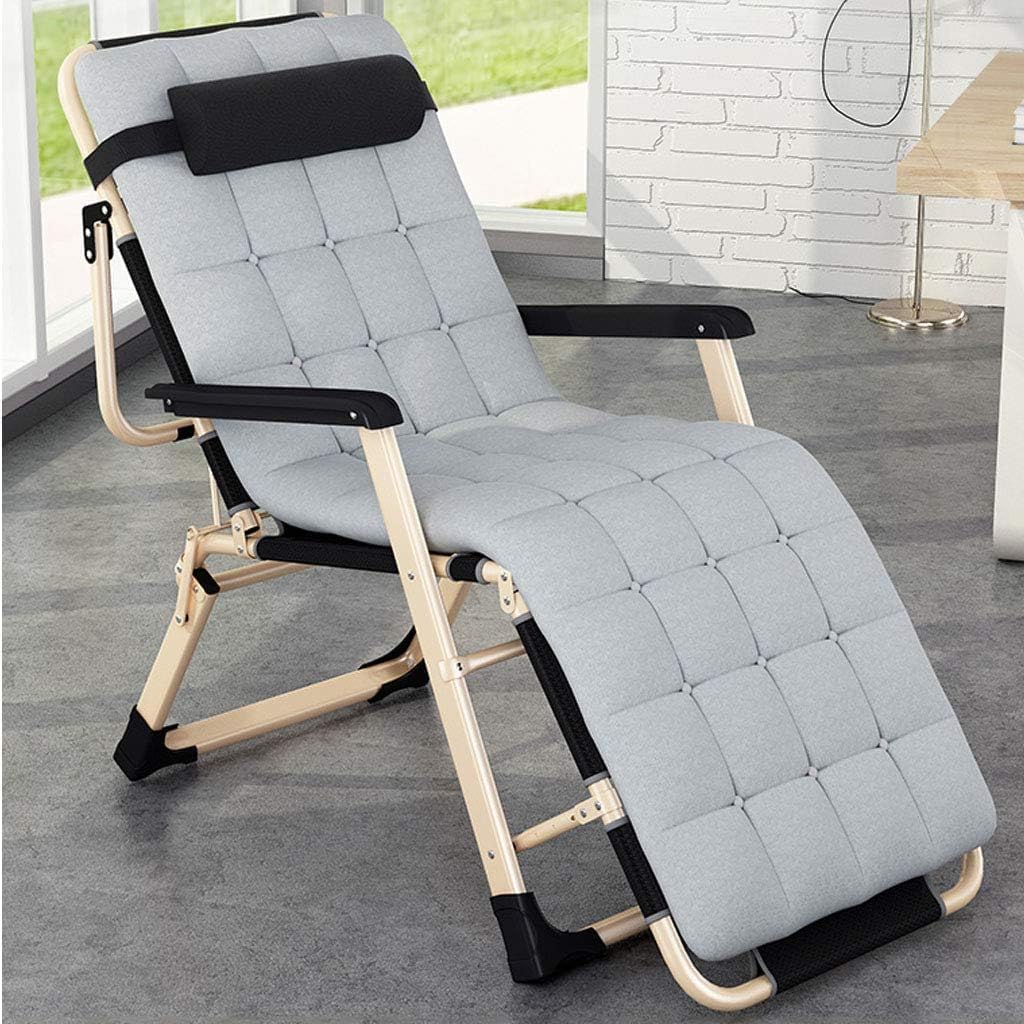 Reclining Patio Chair for Lawn Backyard Recliner Office Garden Relaxer Chair Adjustable Backrest Folding Ergonomically Designed Zero Gravity Chairs Reclining Lounge Chair(A)