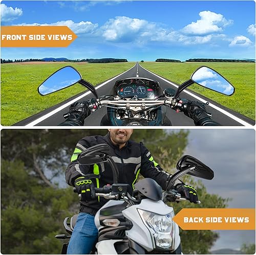 Miniatura 4 de 2 espejos retrovisores Harley color negro para motocicleta Harley Road King Street Electra Glide Road Glide Dyna 1982-2018 2019 2020