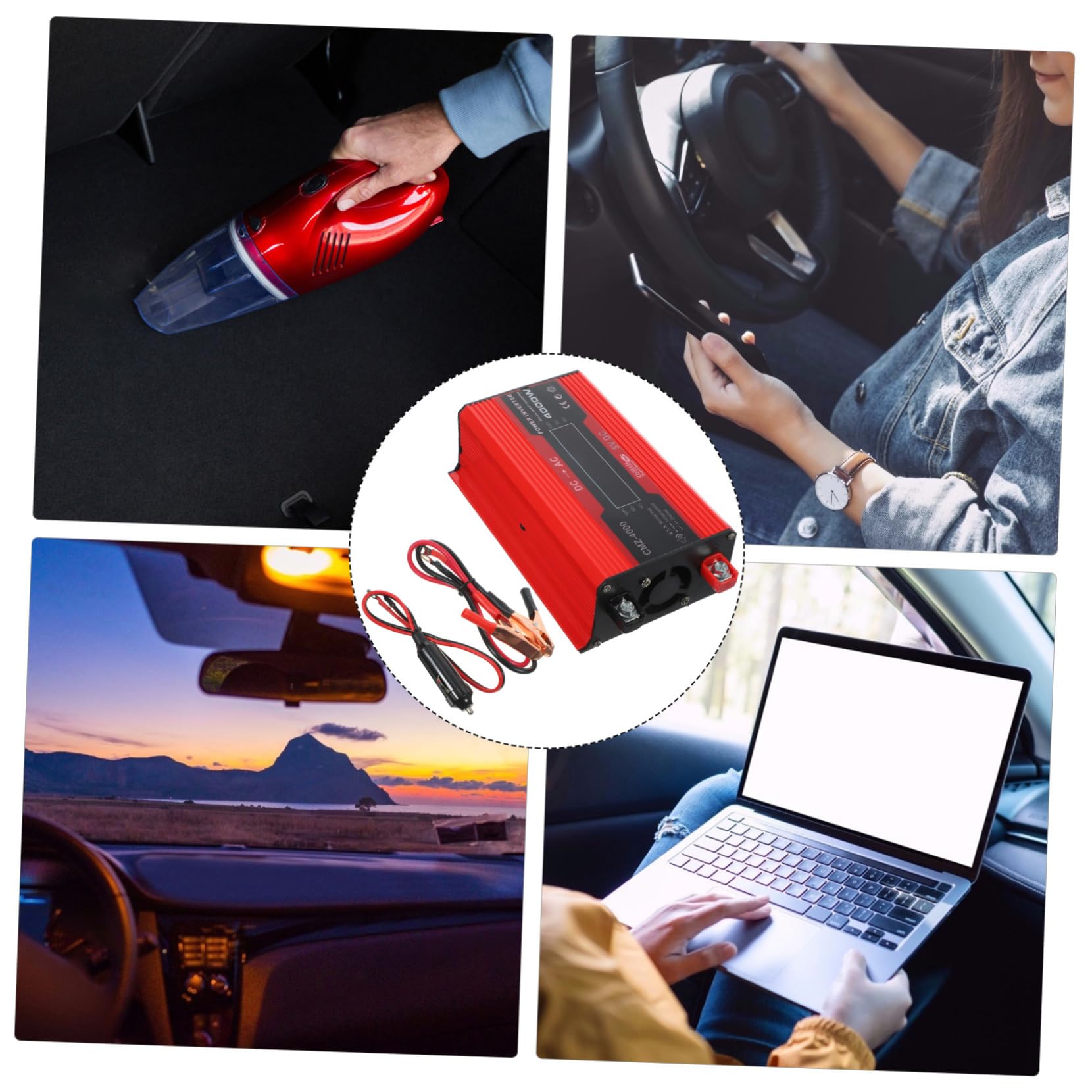 1set Inverter Potenza Con Display Lcd e Doppia Usb Adattatore Per Auto e Camper Per Viaggi e Attività All Aperto