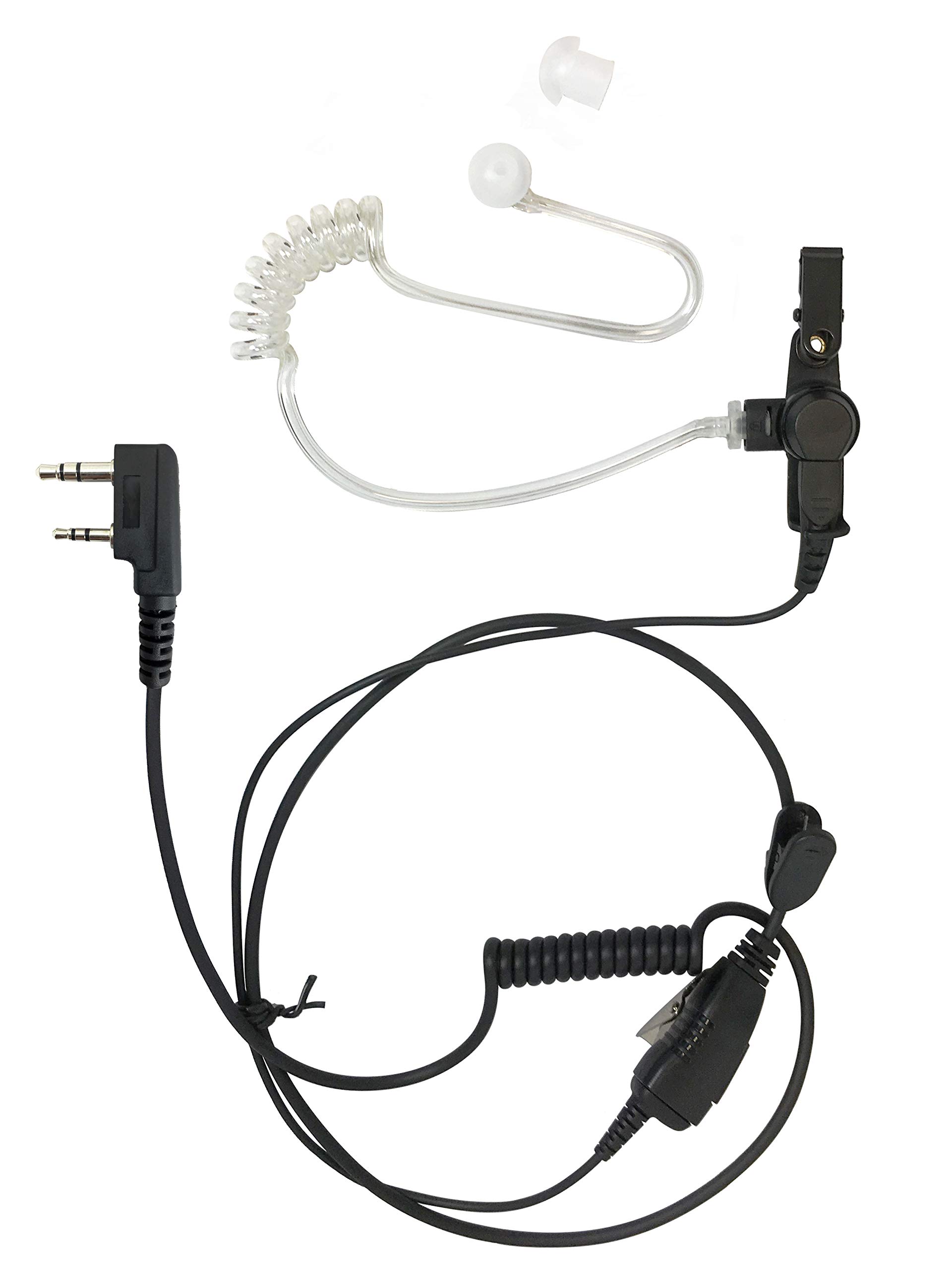 ProMaxPower 1-Wire Security & Surveillance Clear Acoustic Tube Earpiece Headset with PTT Button Mic for Kenwood, Baofeng & Retevis Radios H-777, BF-888s, UV-5R, UV-82, RT22, TK-3100