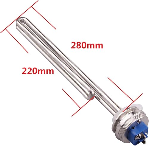 Miniatura 10 de DERNORD Calentador de agua de inmersión de acero inoxidable con elemento calefactor plegable de 1.5 pulgadas (OD50.0.197 in) (120V 1500W)