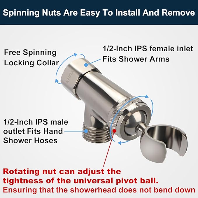 Regadera de Mano de Metal con Cabezal de Ducha y Manguera 72" miniatura 8