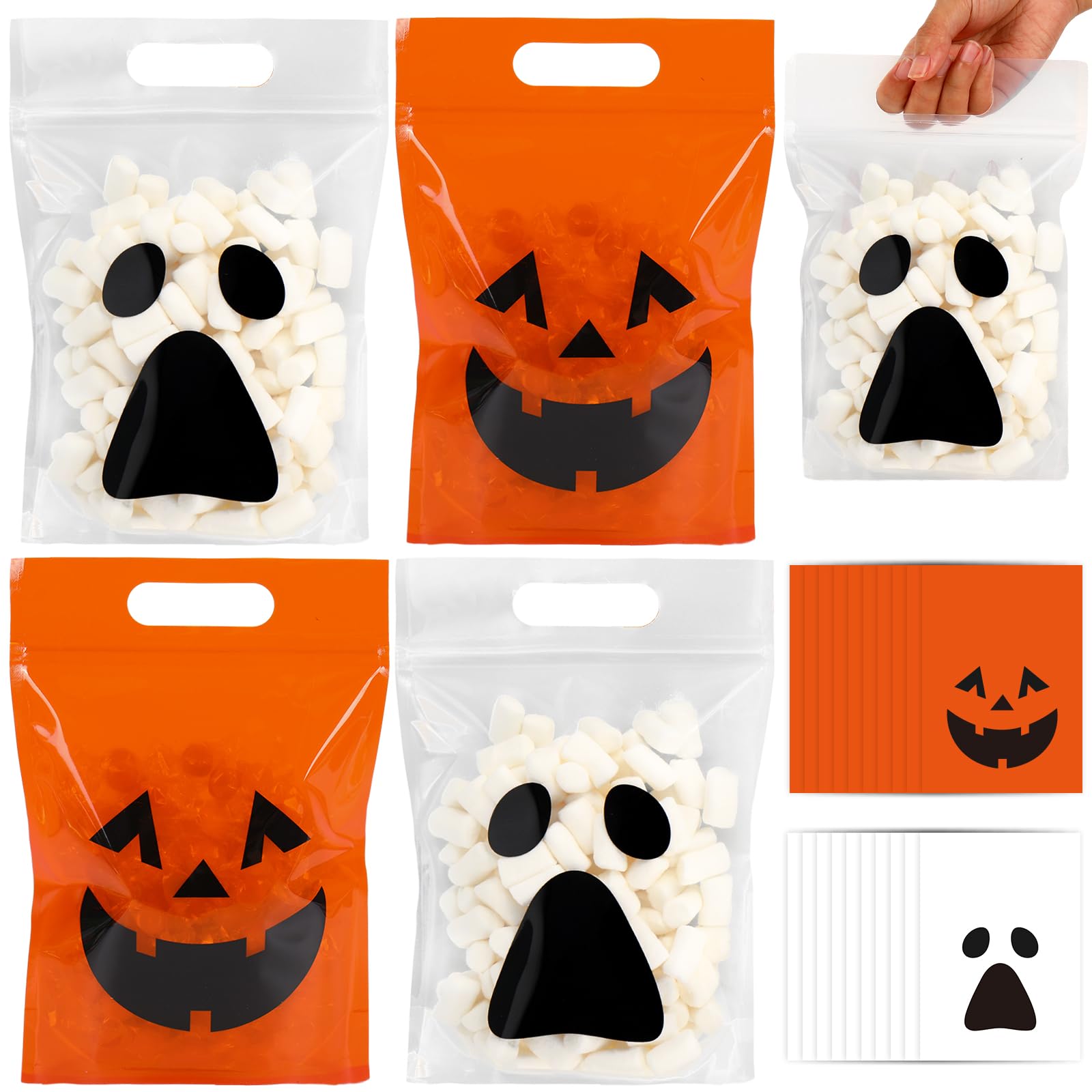 Amazon.com: FYSUIMU 100Pcs Halloween Candy Bags with Handles