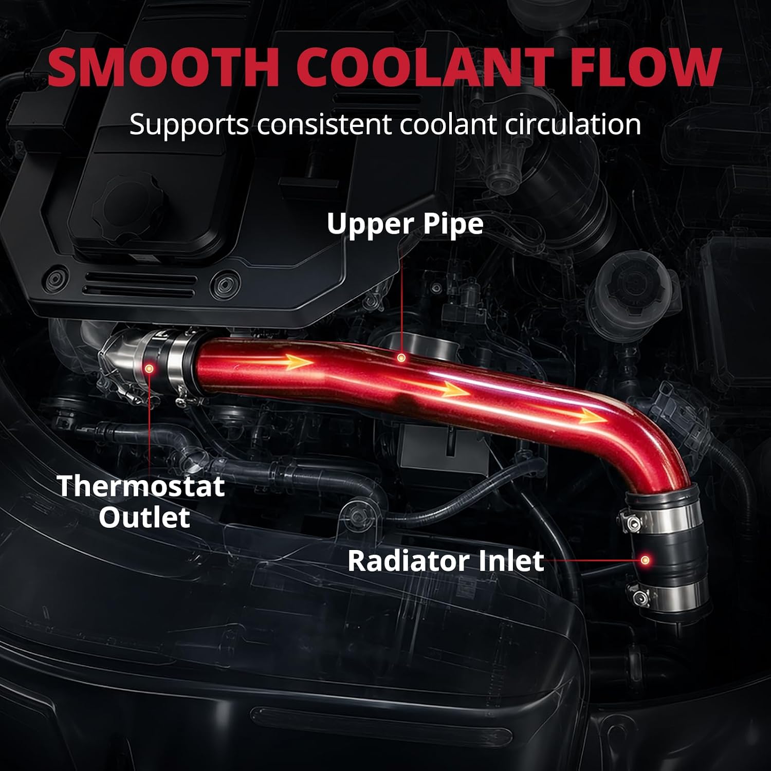 EVIL ENERGY Upper Coolant Hose Kit for 2010-2018 6.7L Cummins, Aluminum Upper Radiator Coolant Hose Replacement Upgrade for Single Radiator 2010 Dodge Ram 2500/3500 and 2011-2018 Ram 2500/3500