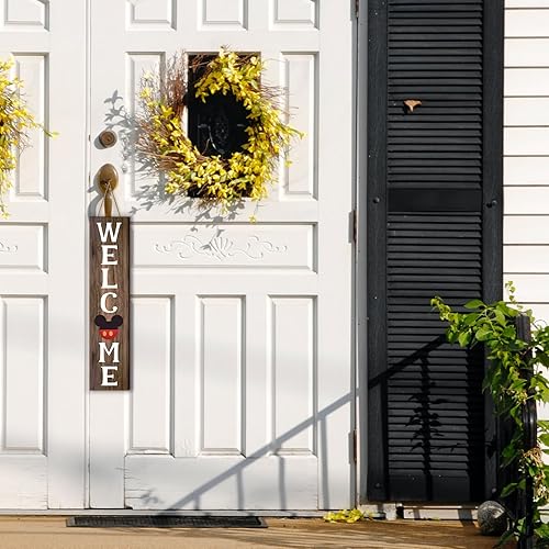 Miniatura 5 de Cartel de 15.7 pulgadas para el hogar intercambiable de temporada con diseño de ratón para porche delantero, 18 piezas intercambiables colgantes