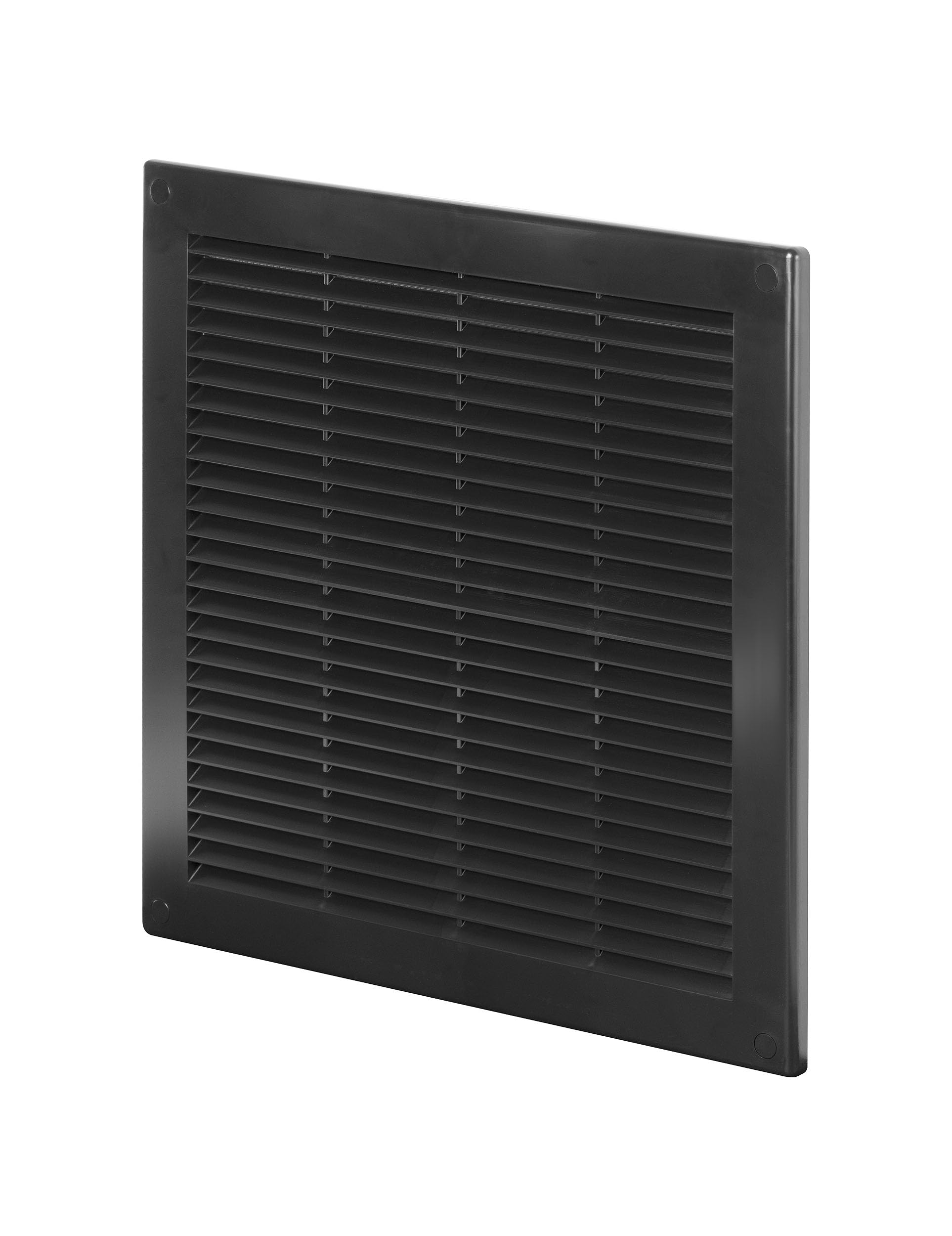 Awenta 10" x 10" Inch Square Plastic Black Ventilation Grille with Mesh - Intake, Exhaust, Dryer Soffit Air Vent Cap - HVAC Ceiling Register Vent