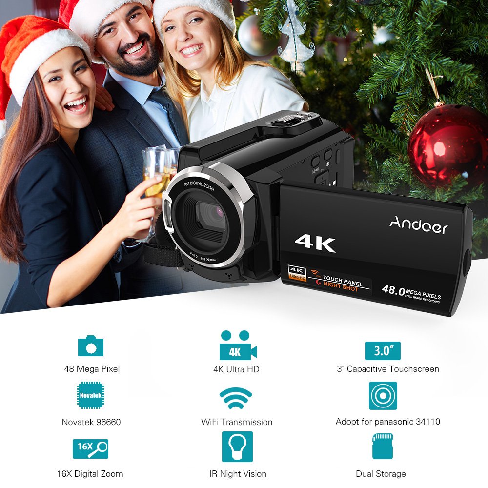 Andoer HDV-534K Key Features Infographic