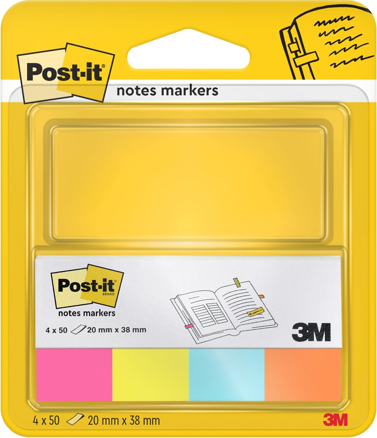 Post-it Mininotas, Colores Ultra, 20 mm x 38 mm, 50 Hojas/Bloc, 4 Blocs ...