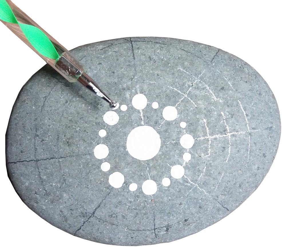 Mandala Rock Painting Pen Dot Dotting Tools Stencil Brush Set 12 PCS Flat Head 4mm 5mm 6mm 8mm 10mm 12mm 14mm Diameter 5 Stylus (set1)
