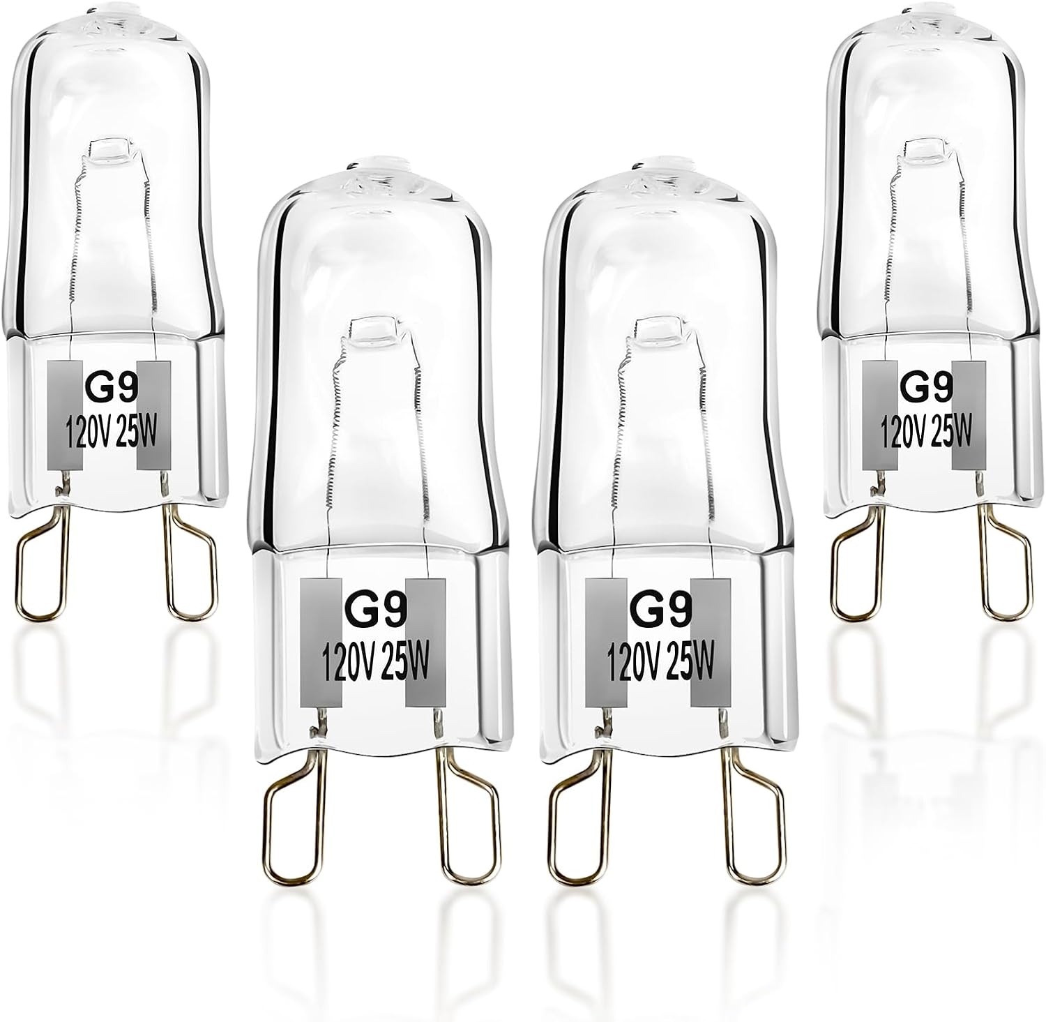 Belleone W10709921 Light Bulb Fit for Whirlpool Microwave Oven - 120V 25W Halogen Light Bulb Fit for KitchenAid Maytag Jenn-Air Over The Stove Range Microwave - Replace W10112515, 4 Pack