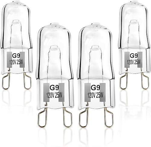 W10709921 Light Bulb Fit for Whirlpool Microwave Oven - 120V 25W Halogen Light Bulb Fit for KitchenAid Maytag Jenn-Air Over The Stove Range Microwave - Replace W10112515, 4 Pack