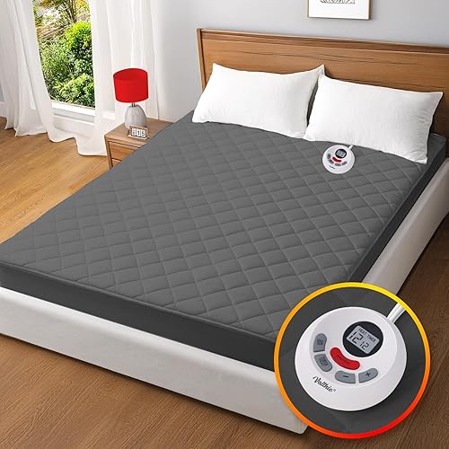 Protector de colchón térmico tamaño individual, protector de colchón eléctrico con funciones de precalentamiento, calentador de cama con controlador