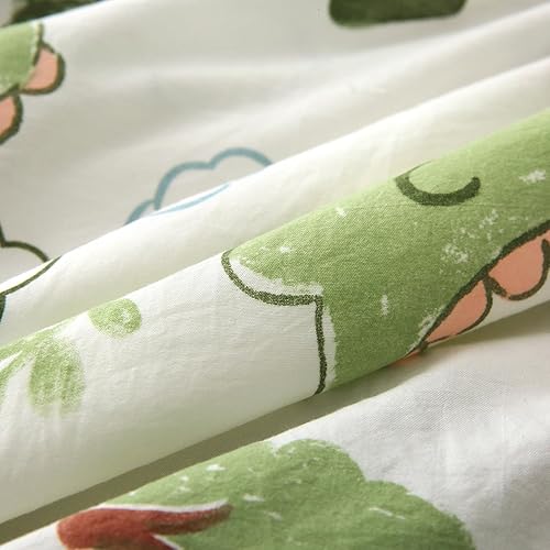 Miniatura 6 de Wajade Juego de edredón de dinosaurios para niños, cama en una bolsa, tamaño matrimonial, juego de ropa de cama de 7 piezas con bonito dinosaurio