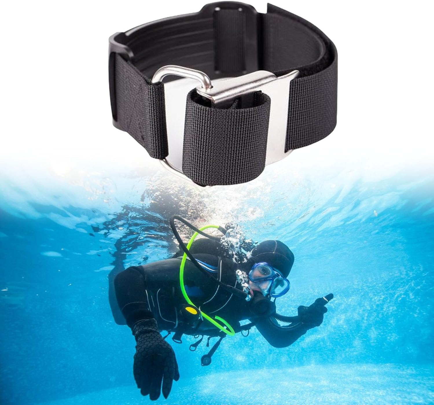 2 Pack Adjustable Diving Strap with Stainless Steel Cams Buckles for Underwater Experiences Scubas Diving Tanks Band Scubas Diving BCD Tanks Strap