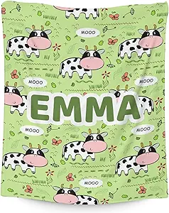 Mercuryelf Custom Cow Throw Blanket - Soft, Fuzzy & Warm - 30x40 Inches Small Blankets for Lap, Crib - Light Green Cute Throws Gift for Kids
