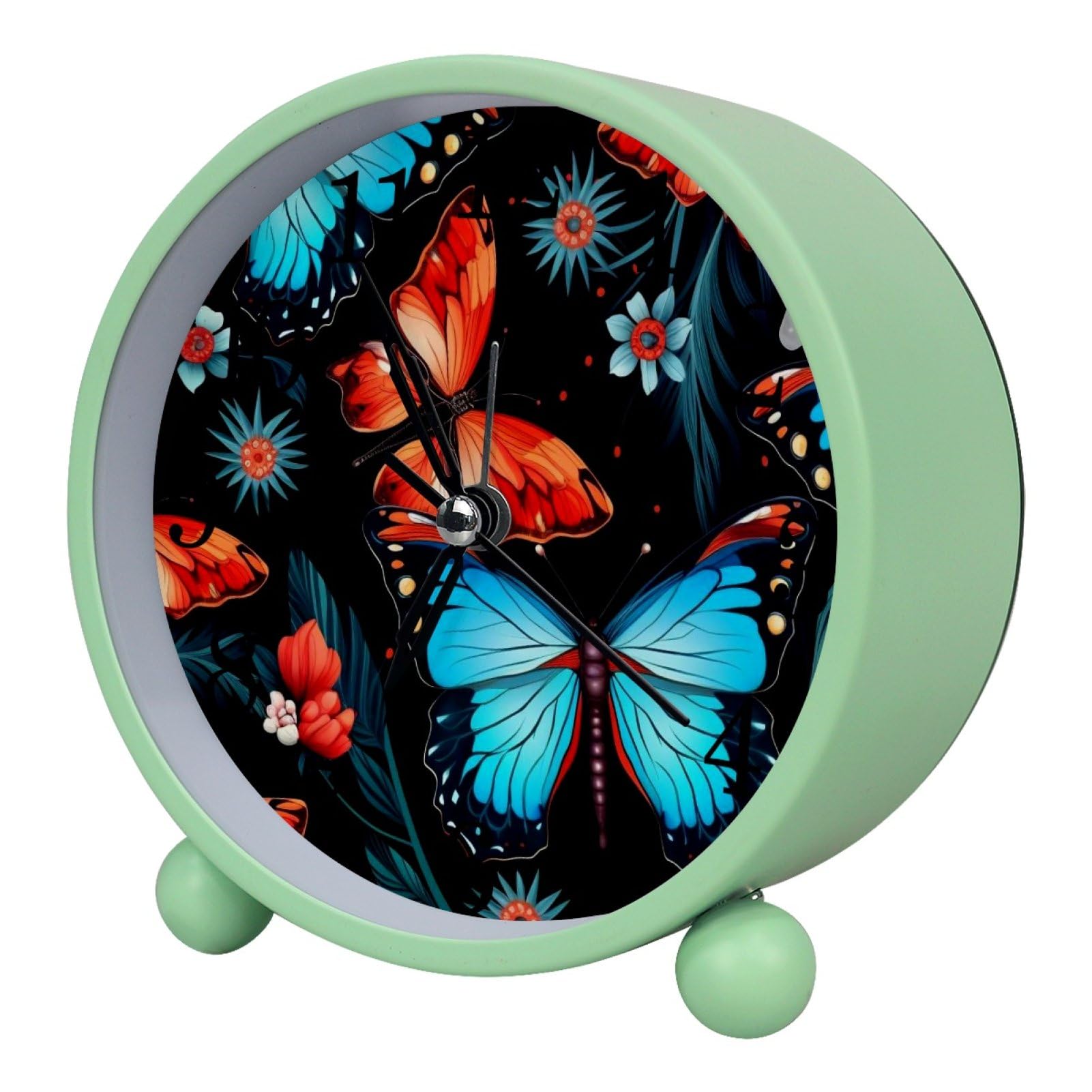 etoenbrc Battery Operated Clock Slient Plastic Table Clock Battery Operated Bedside Alarm Clock with Light for Bedroom Living Room(Color520)