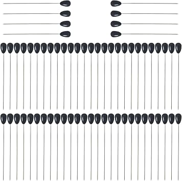 80Pcs Corsage Boutonniere Pins, Black Wedding Bouquet Pins Teardrop Pearl Corsage Pins 2.2-inch Boutonniere Flower Pin Straight Floral Pin for Wedding Bouquet Flower Decor Sewing Craft, SATONBEYI