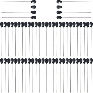 80Pcs Corsage Boutonniere Pins, Black Wedding Bouquet Pins Teardrop Pearl Corsage Pins 2.2-inch Boutonniere Flower Pin Straight Floral Pin for Wedding Bouquet Flower Decor Sewing Craft, SATONBEYI