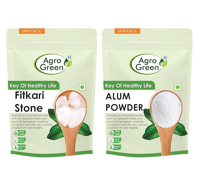 Agrogreen Combo Of Alum Stone & Alum Powder 400gm (200gm Each) For Skin