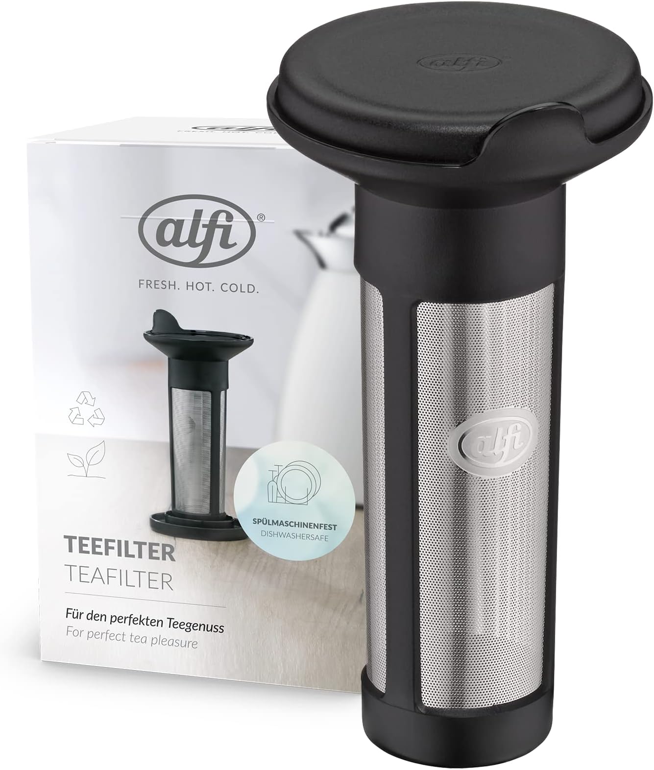 Kaiser Bakeware Alfi Tea Filter, 9 x 9 x 14,5 cm, Silver/Black