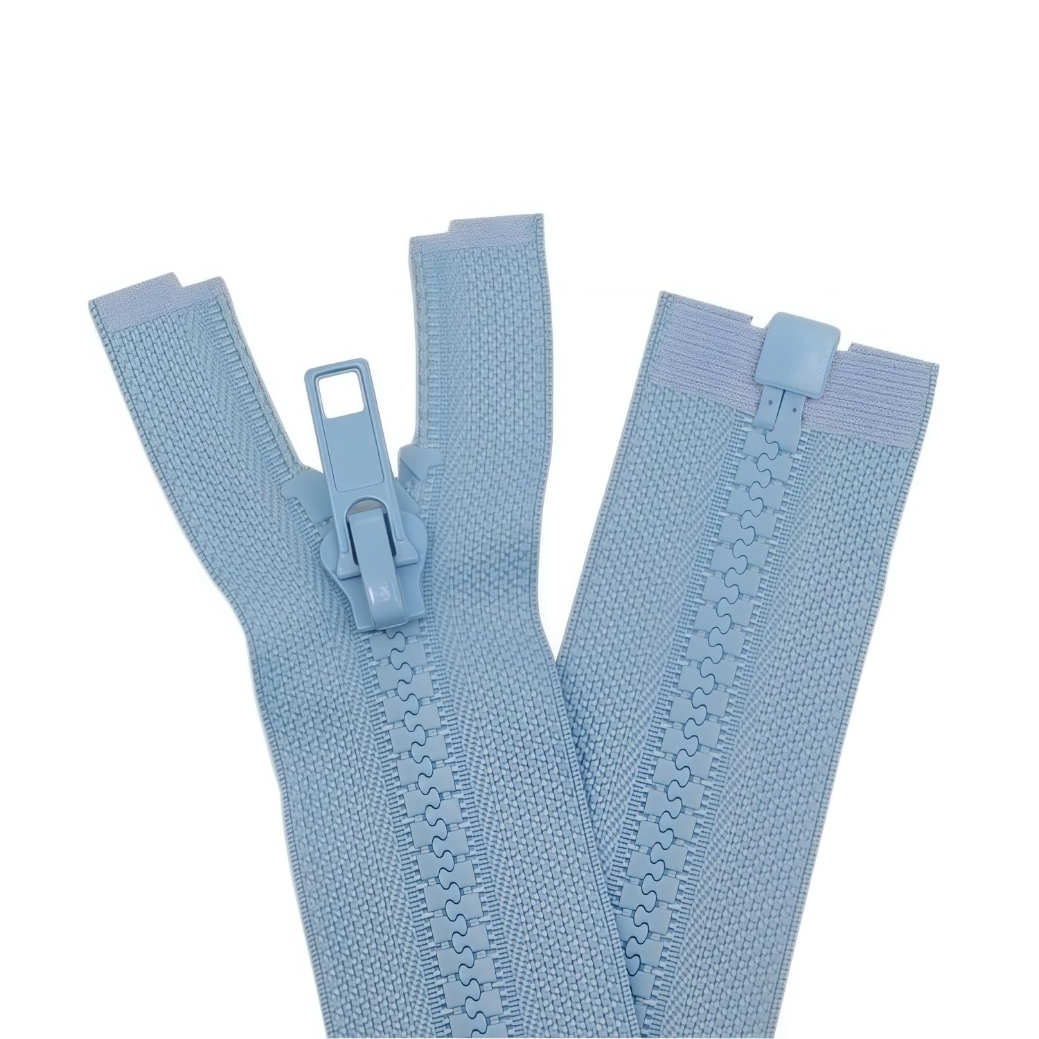 YaHoGa 2PCS 18 Inch #5 Separating Jacket Zippers Bulk for Sewing Light Blue