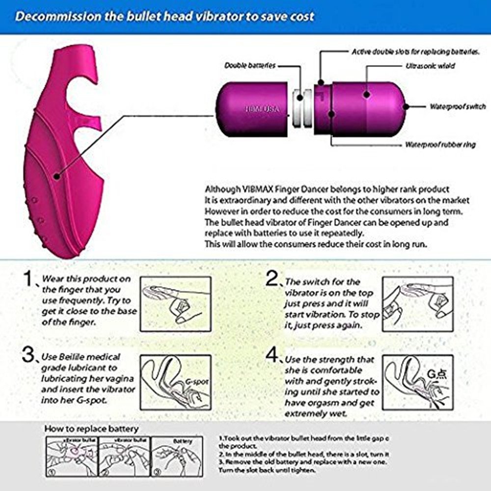 Mini Flírṭíṇg Víbrátíón Sport Attrezzatura sportiva Protezione per le dita Víbrátór (Rosa)