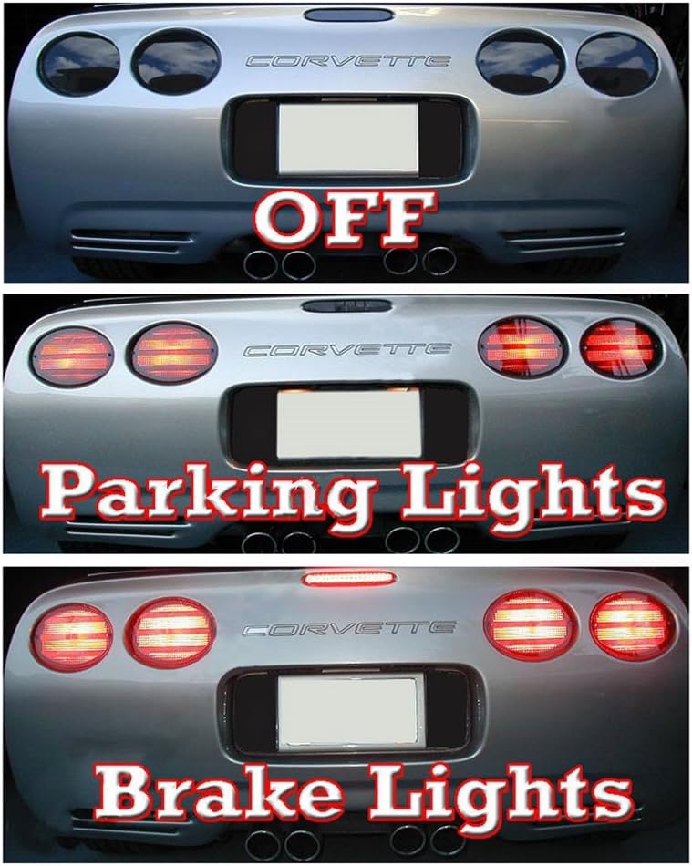 Corvette Rear Reverse, 3rd Brake, Taillight Acrylic Blackout Kit 7 Pc. : 1997-2004 C5 & Z06