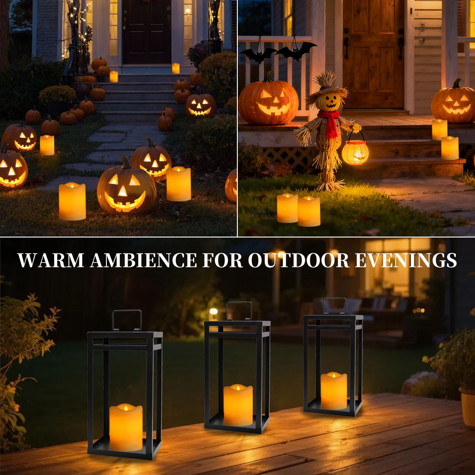Solar-Kerzenlichter, 6 Stück, flammenlose flackernde LED-Kerzen, Weihnachten, Halloween, Urlaubsgeschenk, IP65 wasserdicht, Dämmerung bis Morgendämmerung, mit wiederaufladbarem Ni-MH-Akku, Veranda