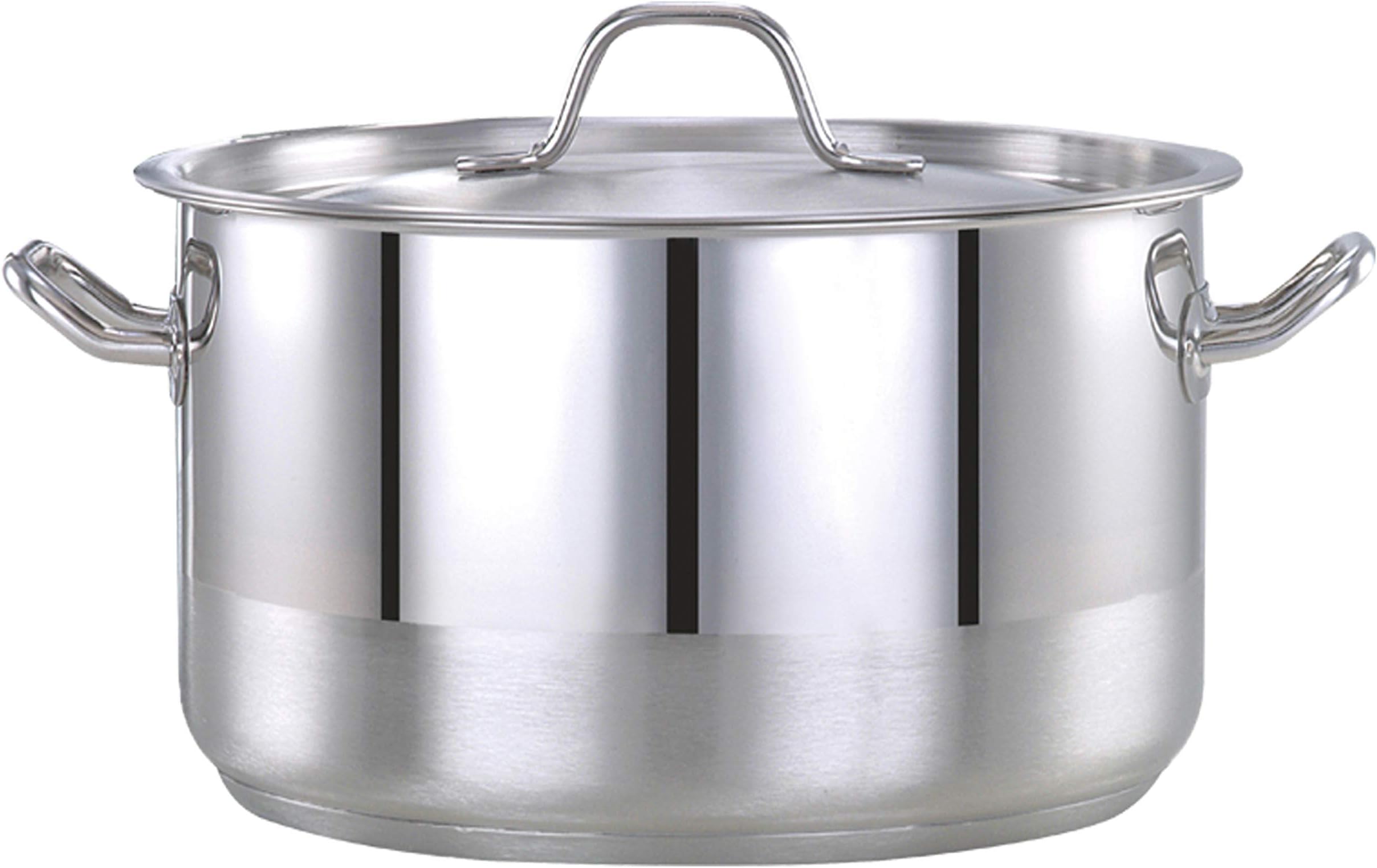 PRADEEPPROFESSIONAL COOKPOT 32 X 24 CM (1) | Heavy-Duty Cooking Pot for Soups, Curries & Bulk Meals | Induction, Gas & Electric Stove Compatible, Rust-Free & Durable