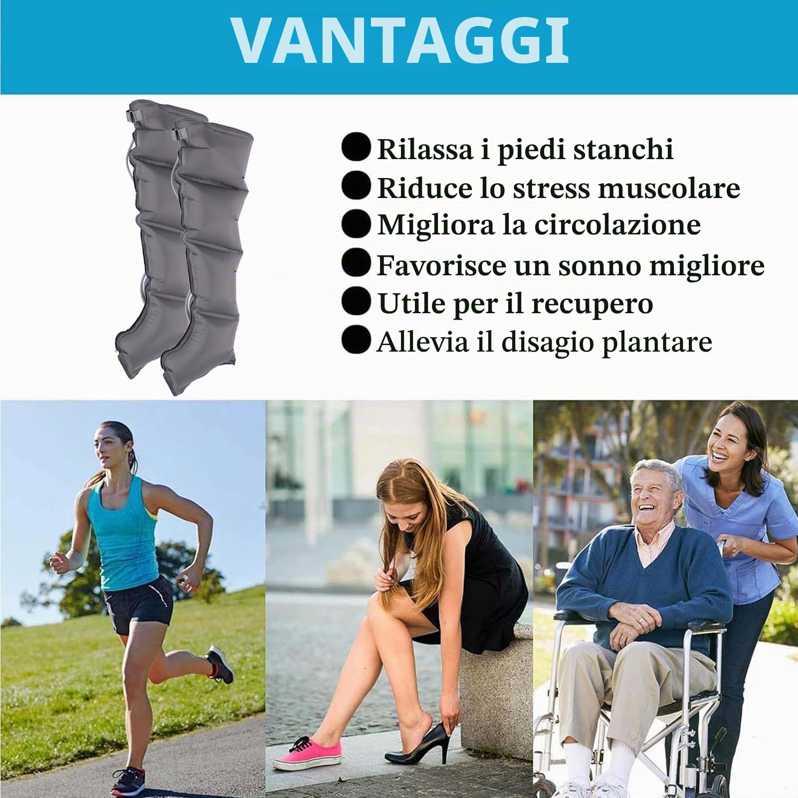 Apparecchio Pressoterapia per Casa per Gambe E Addome, Macchinario Pressoterapia Linfodrenaggio Glutei Gambe Addome Professionale, 4 6 8 Camere d'Aria, Macchina Drenante Gambe