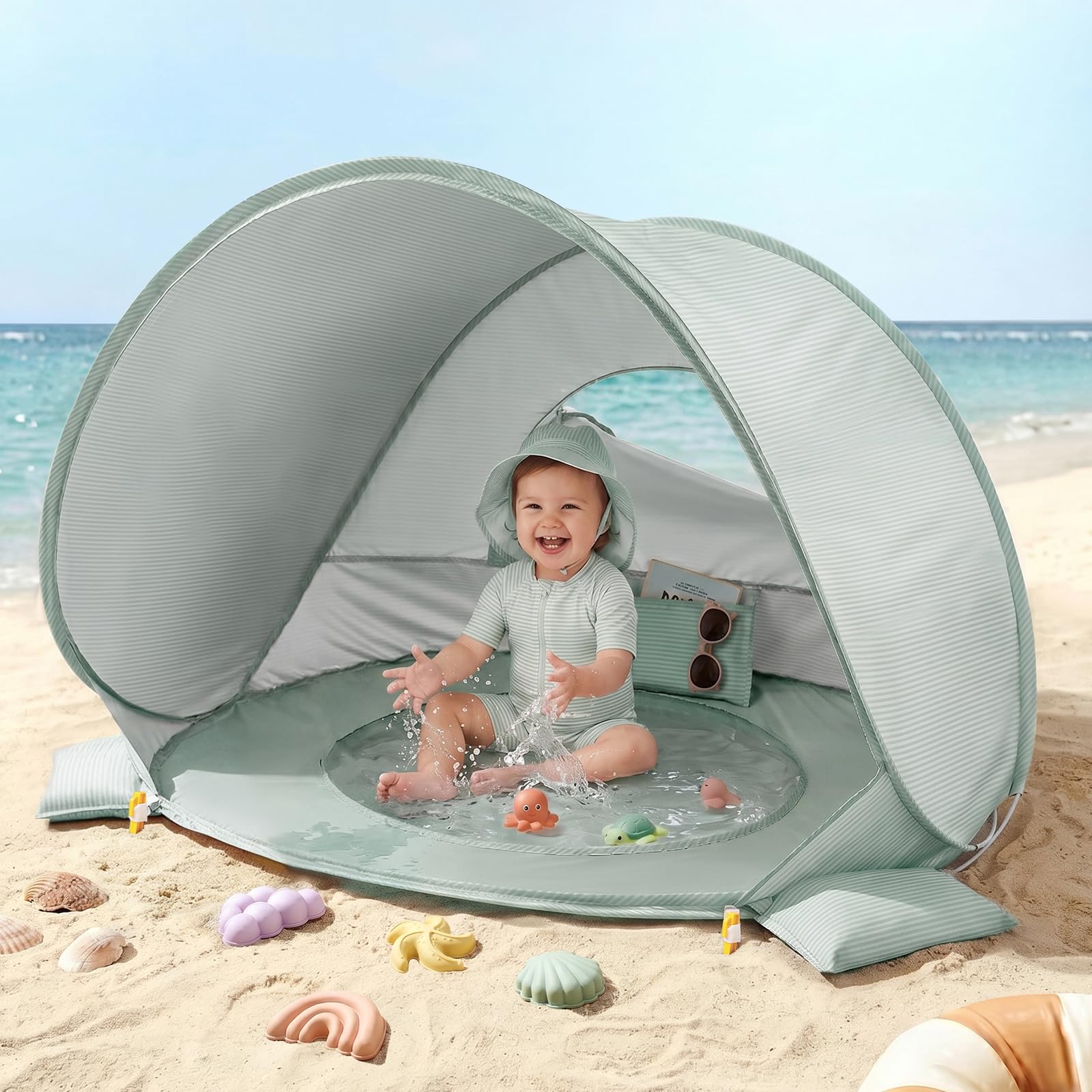 Tiny Land Baby Beach Tent with Pool
