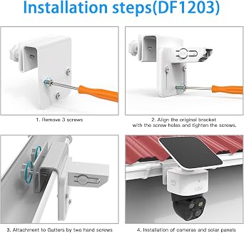 Outdoor Gutter Mount Bracket for Eufy S340, Adjustable, Weatherproof and Flexible Bracket Compatible with Eufy S340 Solar Camera (White)