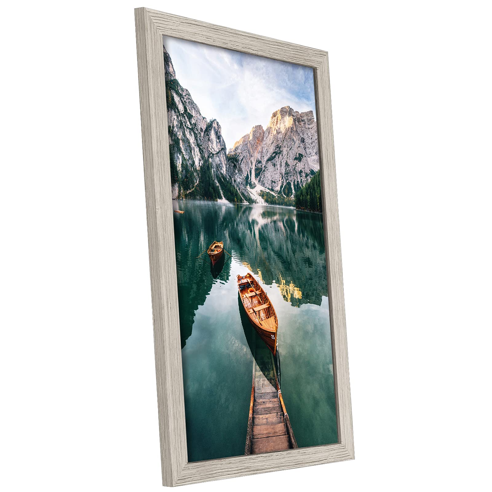 Americanflat 12x18 Driftwood Picture Frame - Composite Wood with Shatter Resistant Glass - Horizontal and Vertical Formats for Wall with Included Hanging Hardware