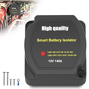 Dual Battery Isolator 12V 140Amp, Voltage Sensitive Relay VSR, Compatible with UTV Marine Car RV Boat Truck Trailer ATV Camper Moto, Not Fit for Lithium Batteries
