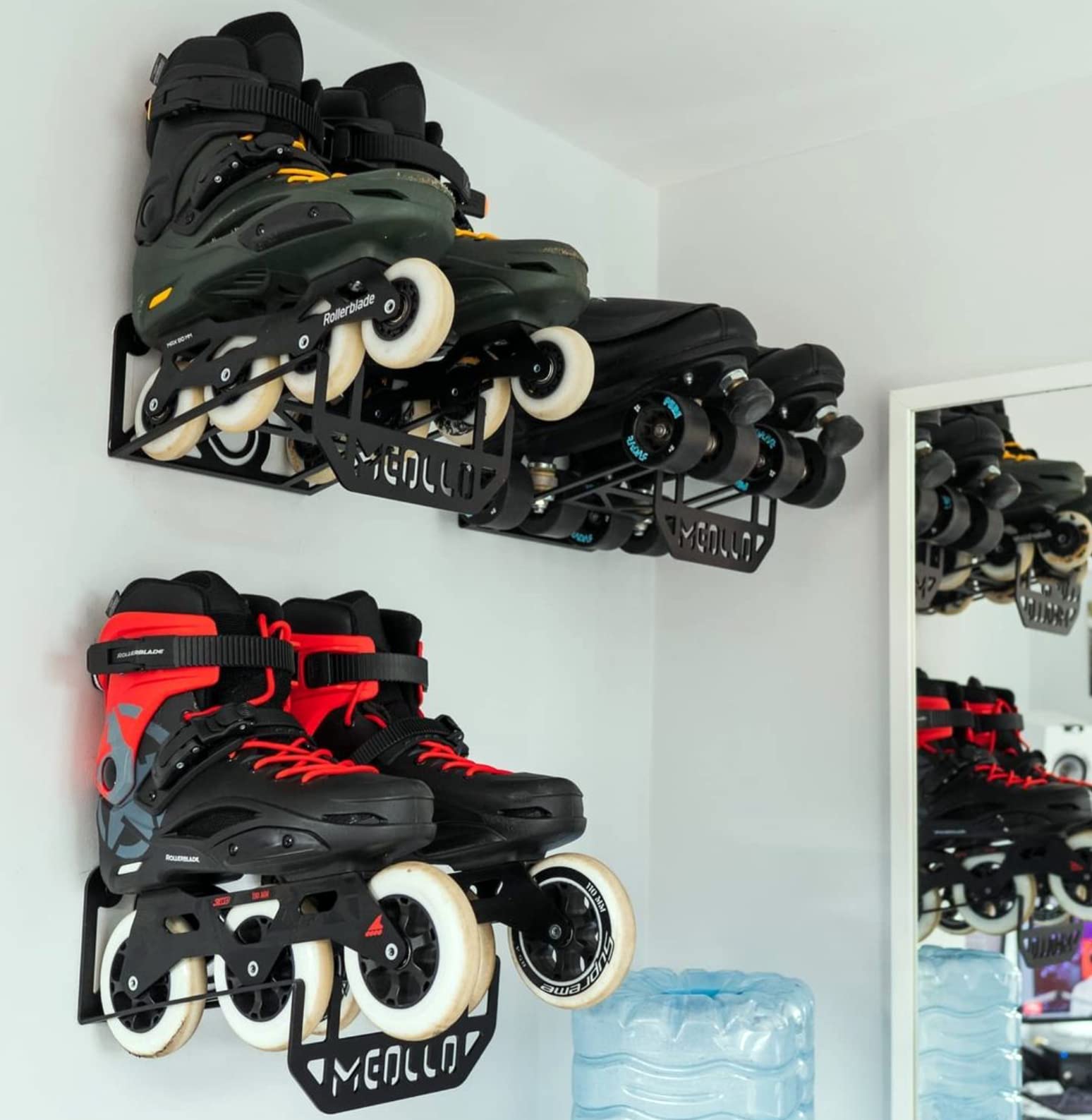 DECHOUS Roller Skate Display Stand - 2 Pack Wall Mounted Skate Rack For Ice Skates & Rollerblades