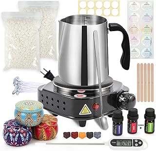 SAEUYVB Candle Making Kit,Candle Making Kit for Adults,Candle Making Supplies,Including Candle Melting Pot Candle Kit - DIY Starter Full Set Soy Candle Making Kit - Perfect Decoration for Family Life