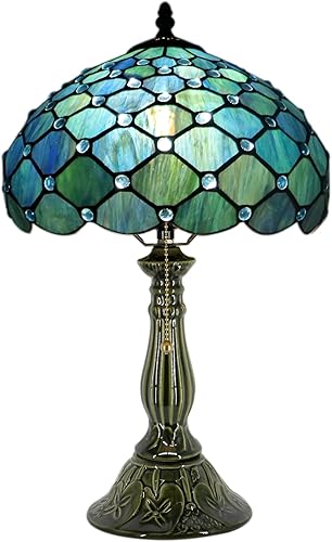 Miniatura 13 de Tiffany Lamp Stained Glass Table Lamps Yellow Dragonfly Style Desk Lamp 12X12X18.5 Inch Bronze Ceramic Base Reading Light Suitable for Bedside