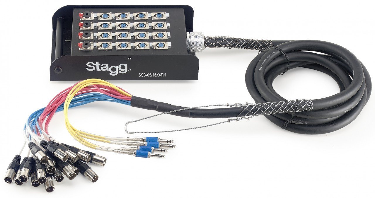 Stagg SSB-05/16X4PH Boîte de scène 16 XLR Femelle/4 Jack Mâle 5 m Noir
