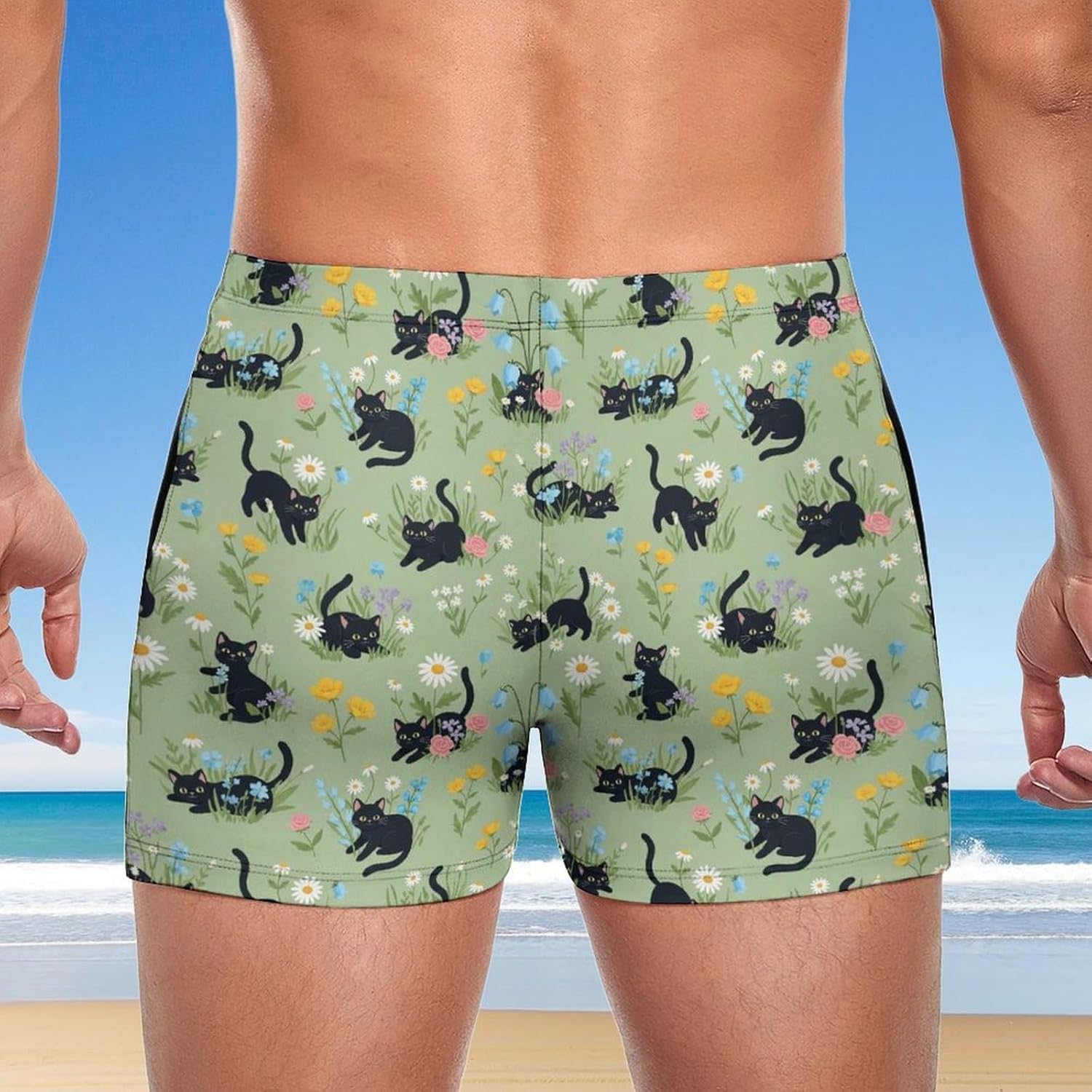 Men's Swim Trunks Quick Dry Tight Boxer Swimsuit Comfortable Surf Shorts Briefs for Swimming Training