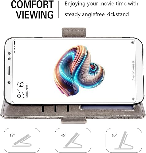 Miniatura 3 de Asuwish Compatible con Xiaomi Redmi Note 5Note5 Pro Wallet Case y protector de pantalla de vidrio templado, soporte para tarjetas, soporte de cuero,