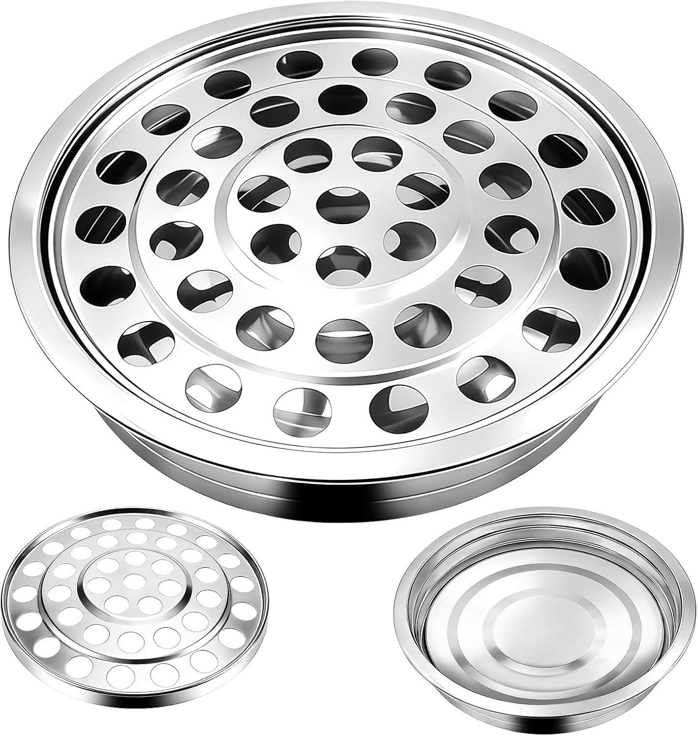 Silver Communion Bread Tray with Lid, Stainless Steel Holy Communion Tray for Churches, Polished Church Supplies Ware (304 Stainless)