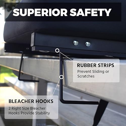 Miniatura 8 de HUTMANG Asientos de estadio para gradas con soporte para espalda, asientos de estadio para gradas con cómodos respaldos acolchados de espuma activa,