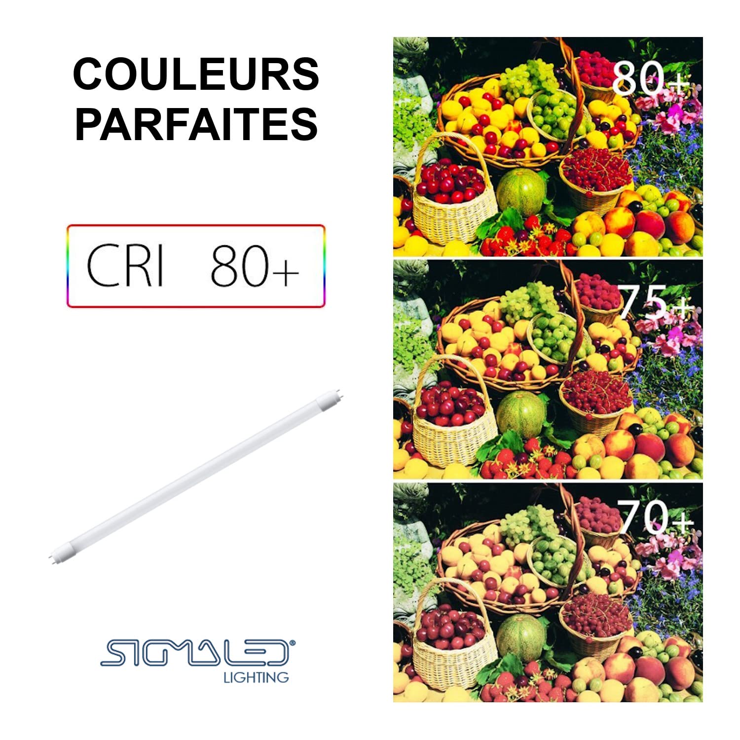 Sigmaled lighting - TUBE LED PROFESSIONNEL T8 G13 120cm 18W - Haute luminosité 2340lm (130lm/W) - Lumière blanche FROIDE 6000K - Remplace néon 36W - Angle 300° - LOT 10 tubes - Starter LED fourni