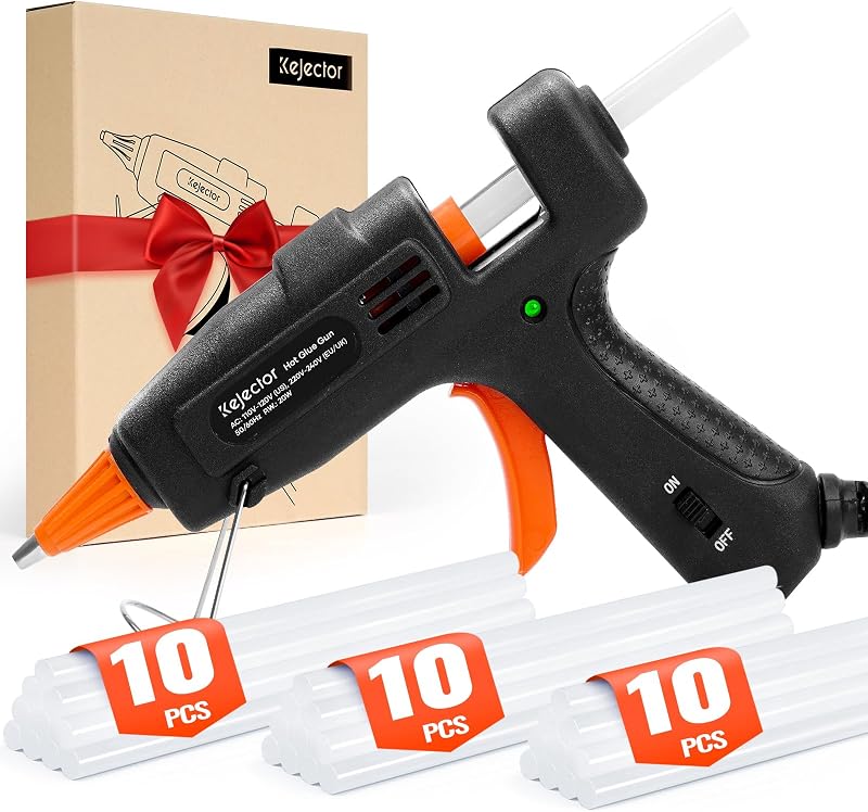 Kejector Tűzálló Ragasztópisztoly 30 db Pálcikával - 20W Mini Kézműves Eszköz Gyors Melegítéssel, Otthoni és Irodai Javításokhoz, Barkácsolá