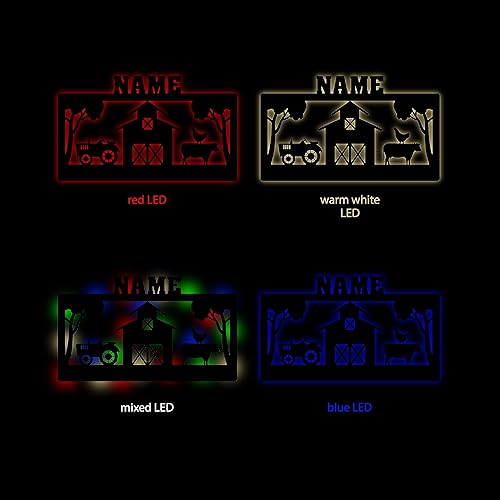 Miniatura 4 de NEID Letrero LED personalizado de granjero – Letreros LED personalizados para pared – Letreros LED de madera personalizados – Regalos personalizados