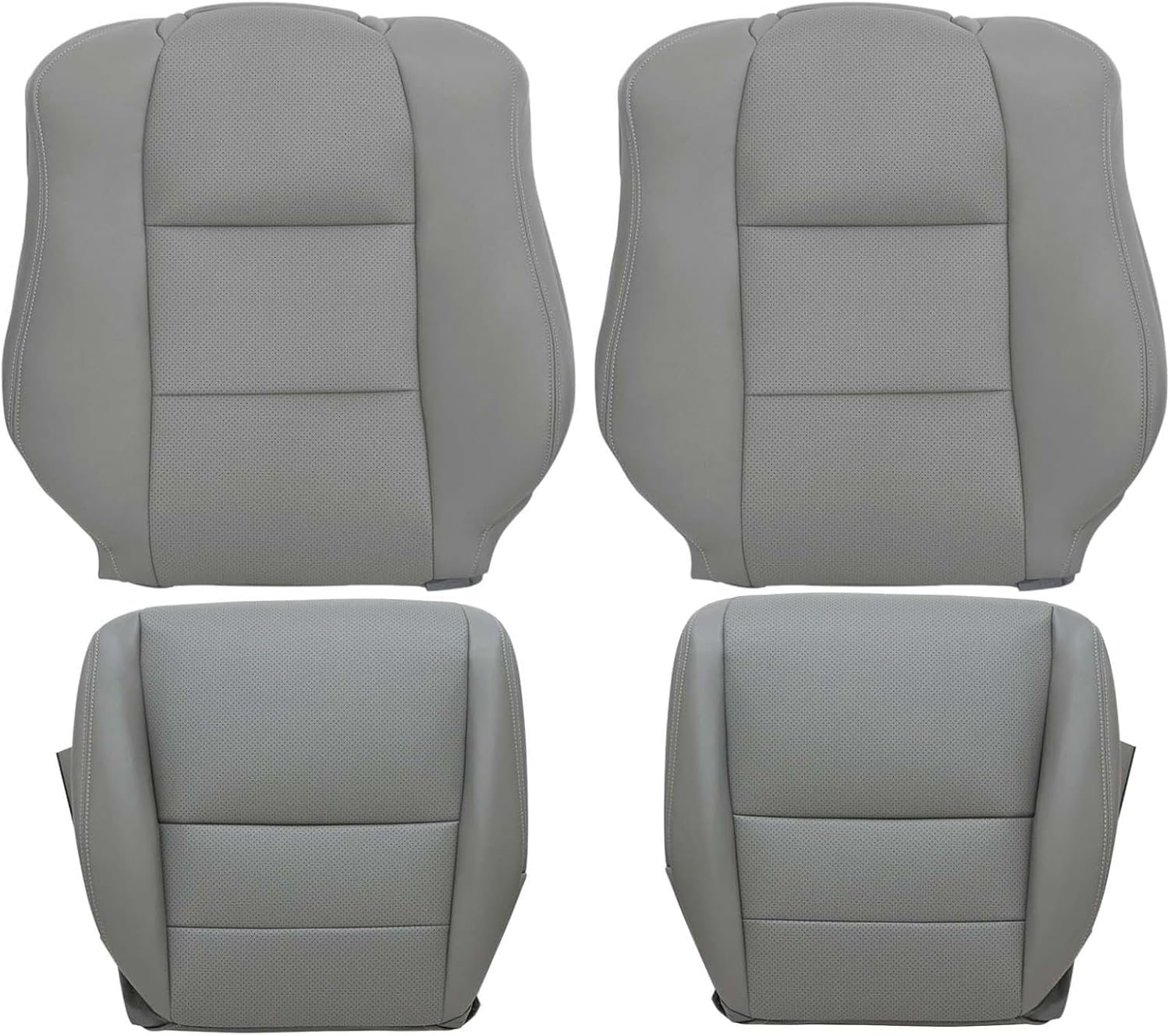 NLQR Front Driver & Passenger Bottom & Top Lean Back Replacement Perforated Seat Covers Gray Microfiber Leather Compatible with Acura TL 2005 2006