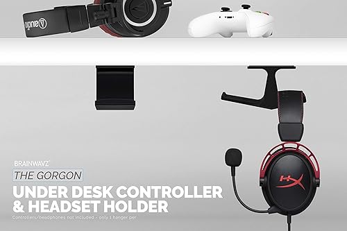 Miniatura 7 de BRAINWAVZ The Gorgon - Under Desk Game Controller & Headphone Holder for XBOX, PS4, PS5, Series One, Steelseries, PC & Most Gamepads & Headsets