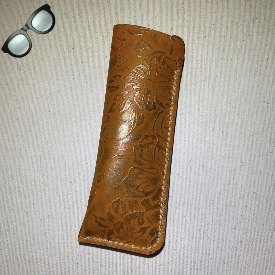 Amazon.co.jp: DOSGOハイビスカス メガネケース レザークラフト