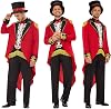 Ringmaster Costume Men, Ring Master Costume Mens with Hat Funny Halloween Costumes for Men Dress up